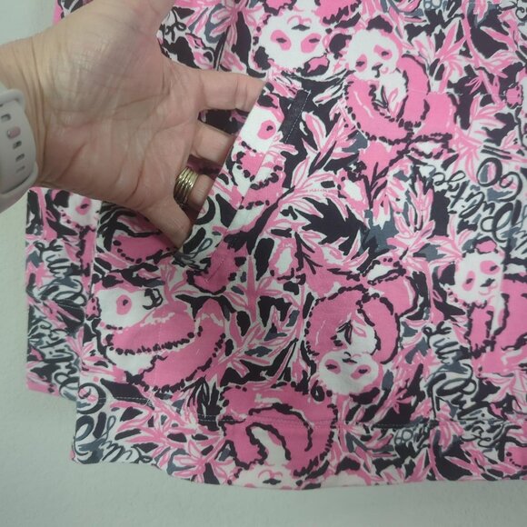 Lilly Pulitzer Hangin With My Boo Skipper Pink Sz M Terry 1/2 Zip Sweatshirt Top - Picture 6 of 16